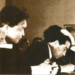 Ш.Есенов и Ш.Айтматов на заседании Верховного Совета